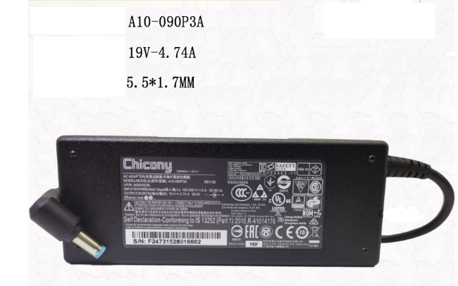 A090A029L A10-090P3A Replacement Chicony 19V 4.74A 90W AC Power Adapter Tip 5.5mm x 1.7mm